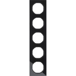 Рамка пятерная Berker R.3 черное стекло, Berker